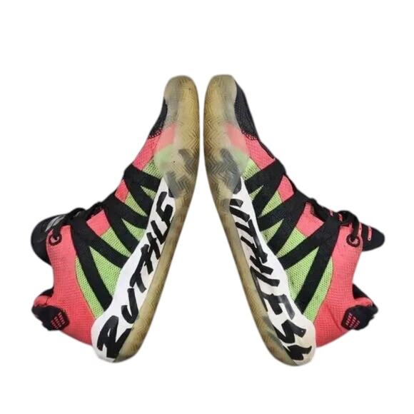 Adidas Shoes Mens 8 Athletic Trainers Dame 6 Basketball Sneakers Black Red Mid - Picture 3 of 12